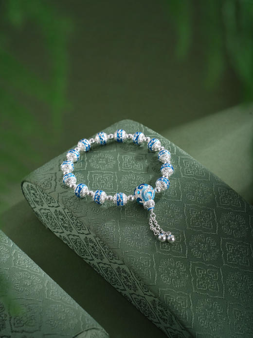 子佩集【云福双至】银S990手串手链【QFSL025】原创作品花丝珐琅彩祥云2602 商品图4