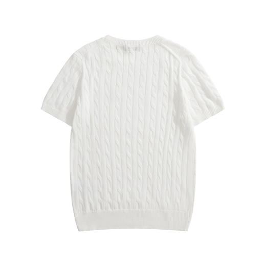 中性款绞花编结短袖针织衫ba 商品图1