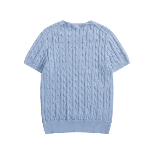 中性款绞花编结短袖针织衫la 商品图1