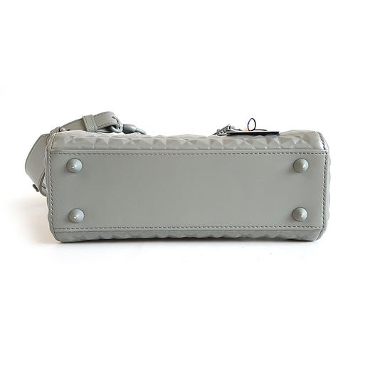 【95新】DIOR迪奥Lady Dior手袋M0538INEA 41GU灰色钻石藤格纹四格戴妃包单肩手提包女士060226TJ05 商品图6