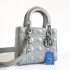 【95新】DIOR迪奥Lady Dior手袋M0538INEA 41GU灰色钻石藤格纹四格戴妃包单肩手提包女士060226TJ05 商品缩略图2