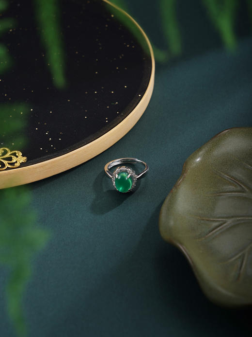 子佩集【春风得意】银S925戒指【JZ017545】绿玉髓2602 商品图4