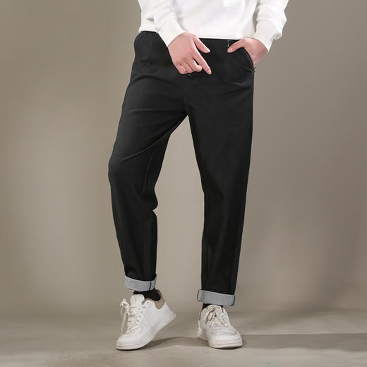 DRONKOO 2026 半松紧腰后口袋压明线仿牛仔中厚休闲长裤 商品图1