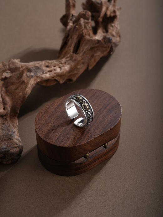 子佩集【无坚不摧】银S925戒指【CY706768】仿古祥云金刚杵2602 商品图3