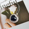 【天然正品】AU750白金镶天然心型7.92克拉皇家蓝蓝宝石吊坠项链070226TJ03 商品缩略图4