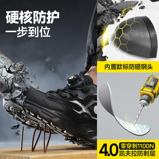 马年夏季新款低帮防砸防刺轻便橡塑底4.0凯夫拉透气 商品图6