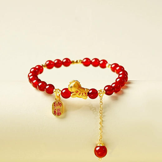 【马上鸿运·红玛瑙手串】敦煌天然红玛瑙圆珠单圈手串女款马年本命年手链中国风 商品图11