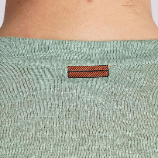 ZEGNA 杰尼亚 男士亚麻圆领短袖T恤 绿色 UD376A7 D783 V04 商品图2
