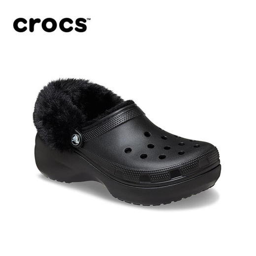 卡骆驰Crocs 经典云朵暖绒洞洞鞋保暖舒适棉拖花园鞋外穿女拖鞋 商品图3