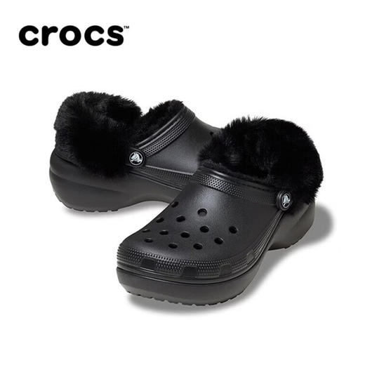 卡骆驰Crocs 经典云朵暖绒洞洞鞋保暖舒适棉拖花园鞋外穿女拖鞋 商品图4