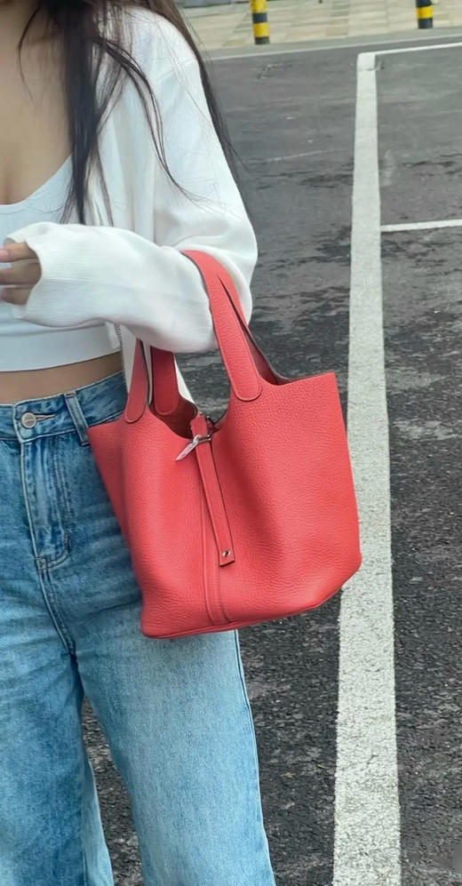 爱马仕 菜篮子18 罂栗橙 Togo皮 手提包 商品图2