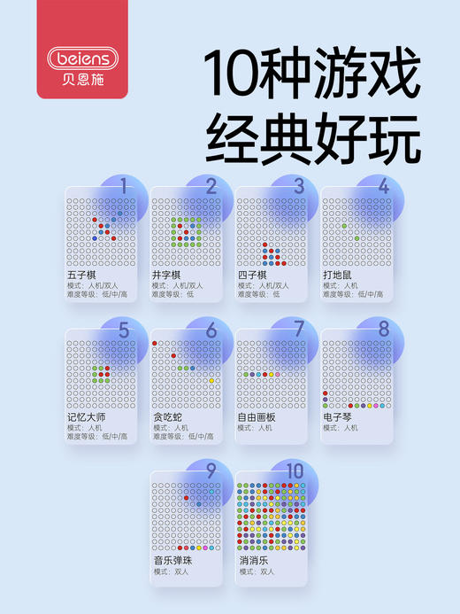 新款！【AI智能陪练 亲子互动】贝恩施智能棋盘多功能电子棋盘五子棋井字棋儿童礼物新年益智玩具 商品图1