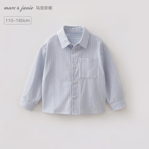 马克珍妮条纹定律 男童纯棉衬衫2026年春装新款560221 商品图0