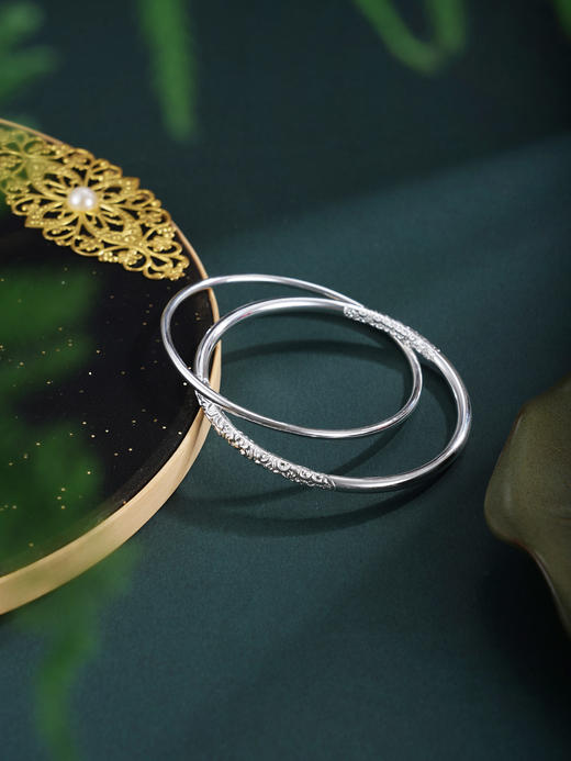 子佩集【浮世清欢】银S9999手镯【WZ003900】两个圈双圈2602 商品图6