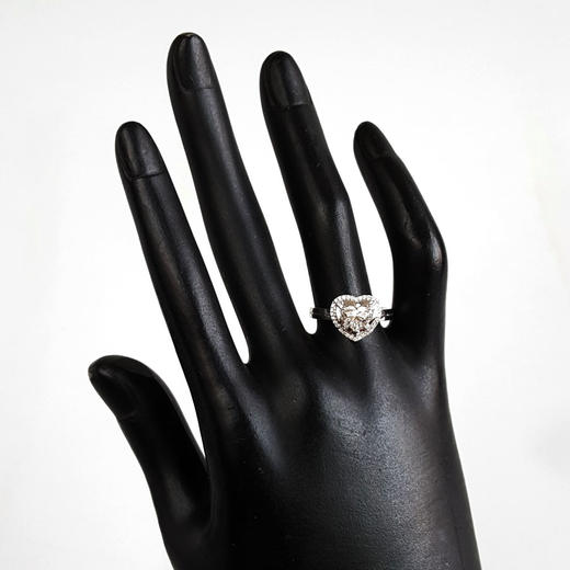 【天然正品】AU750白金简约时尚爱心造型四爪款1.01克拉钻石戒指14号（戒圈可改）090226NJS21 商品图8