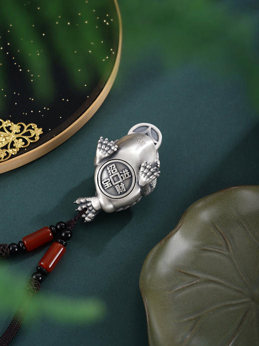 子佩集【福蟾献宝】银S999手把件【YSY016】可转动三足蟾2602 商品图4