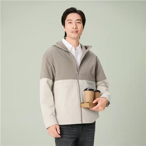 佐丹奴男装26年新款拼色防泼水轻薄风衣外套01076006 商品图2