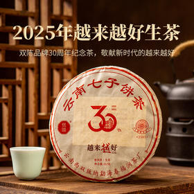 双陈普洱2025年越来越好生茶357克品牌30周年纪念茶蜜兰香澄澈山野韵悠长