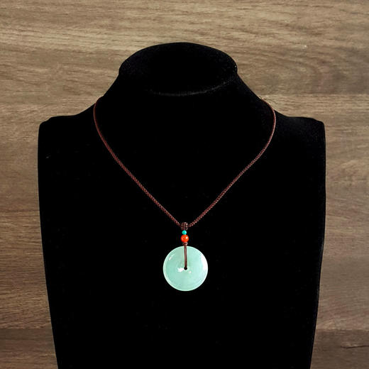 【天然正品】A货翡翠天然精品细腻冰种晴水平安扣翡翠吊坠项链090226NJS39 商品图8