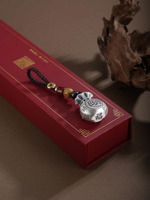 子佩集【聚宝招财】银S999钥匙扣【YSY021】小摆件可转动福袋2602 商品图5