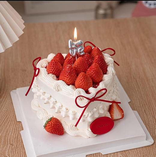 【214情人节蛋糕】love爱心草莓蛋糕 商品图3