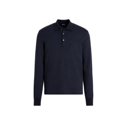 ZEGNA 杰尼亚 男士棉质长袖polo衫 蓝色 UE394A8 E739 B09 商品图0