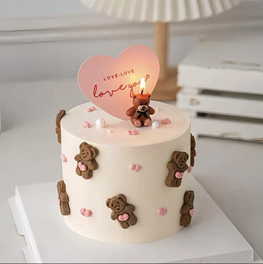 【214情人节蛋糕】爱心小熊饼干蛋糕 商品图1