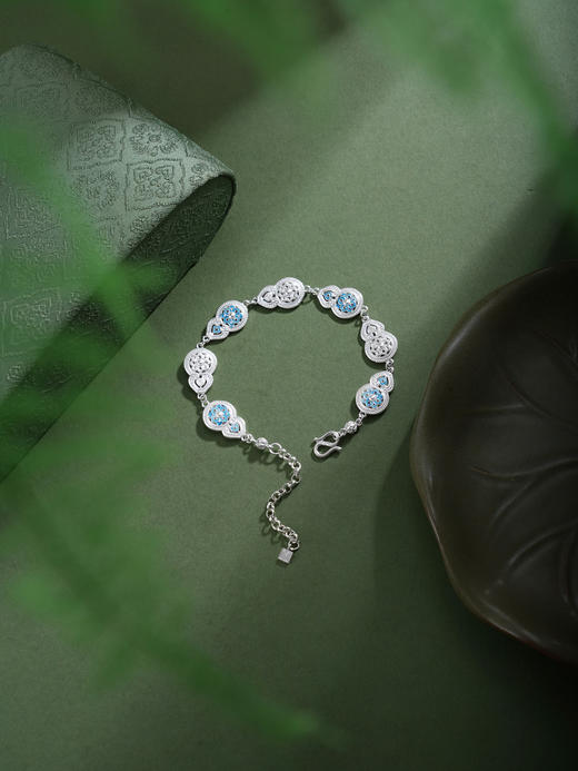 子佩集【福禄宝相】银S990手链【QFSL026】原创作品花丝珐琅彩宝相葫芦2602 商品图4