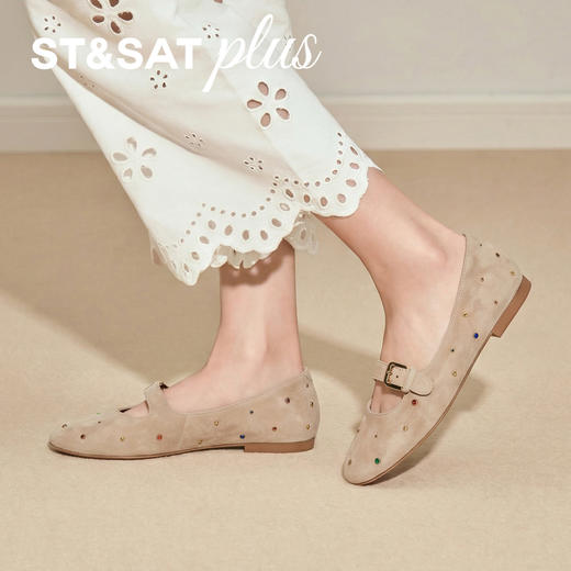 星期六26春新款彩钉镂空一字玛丽珍SSE1111067 商品图2