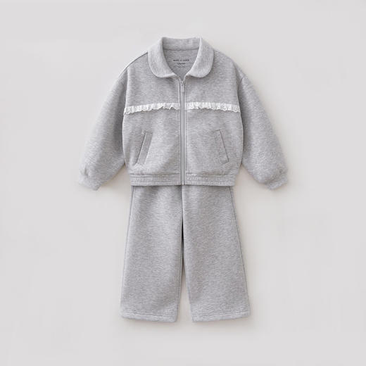 马克珍妮甜美休闲女童莫代尔花边套装2026年春装新款560211 商品图3