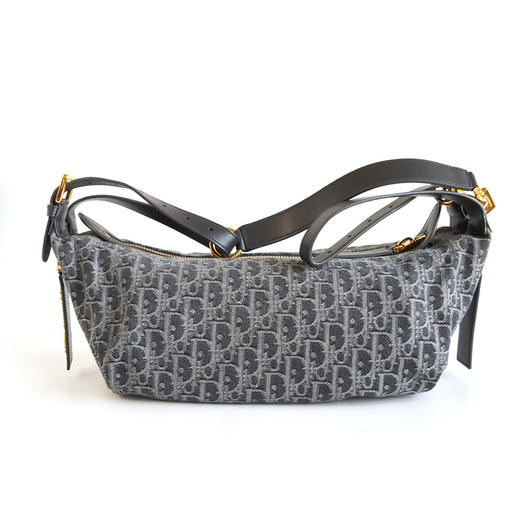 【95新】DIOR迪奥中号D-Journey手袋M2417UDDK M932新款中号灰色LOGO花纹D-Journey单肩斜挎hobo包中性款120226NJS40 商品图5