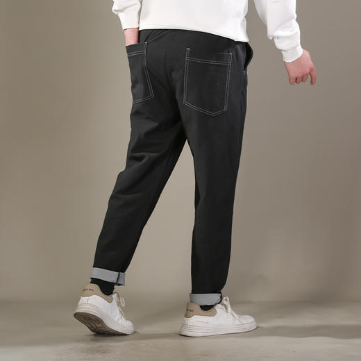 DRONKOO 2026 半松紧腰后口袋压明线仿牛仔中厚休闲长裤 商品图3