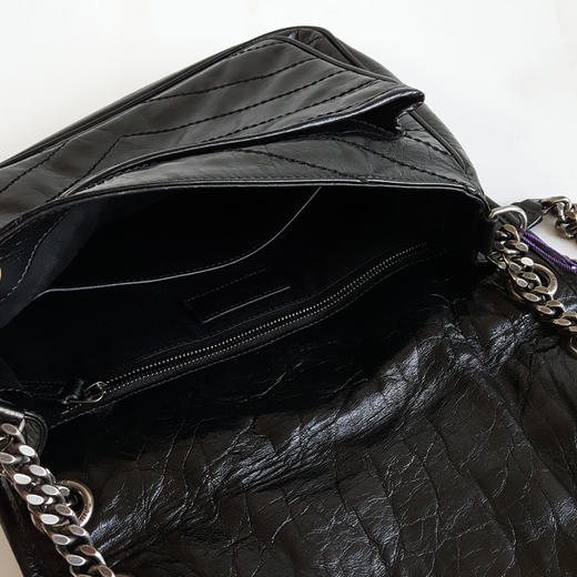 【95新】YSL圣罗兰Niki系列633158中号黑银D扣niki链条包单肩包女士010226NJS05 商品图7