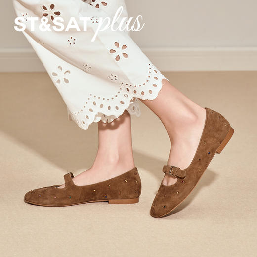 星期六26春新款彩钉镂空一字玛丽珍SSE1111067 商品图1