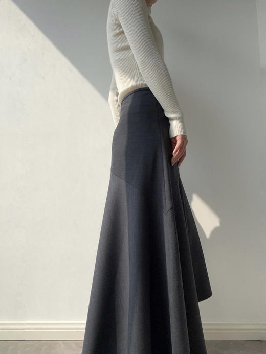 YANYI CHANG｜92880260  不对称斜裁A型半裙 [ 烟墨花灰 ] 商品图1