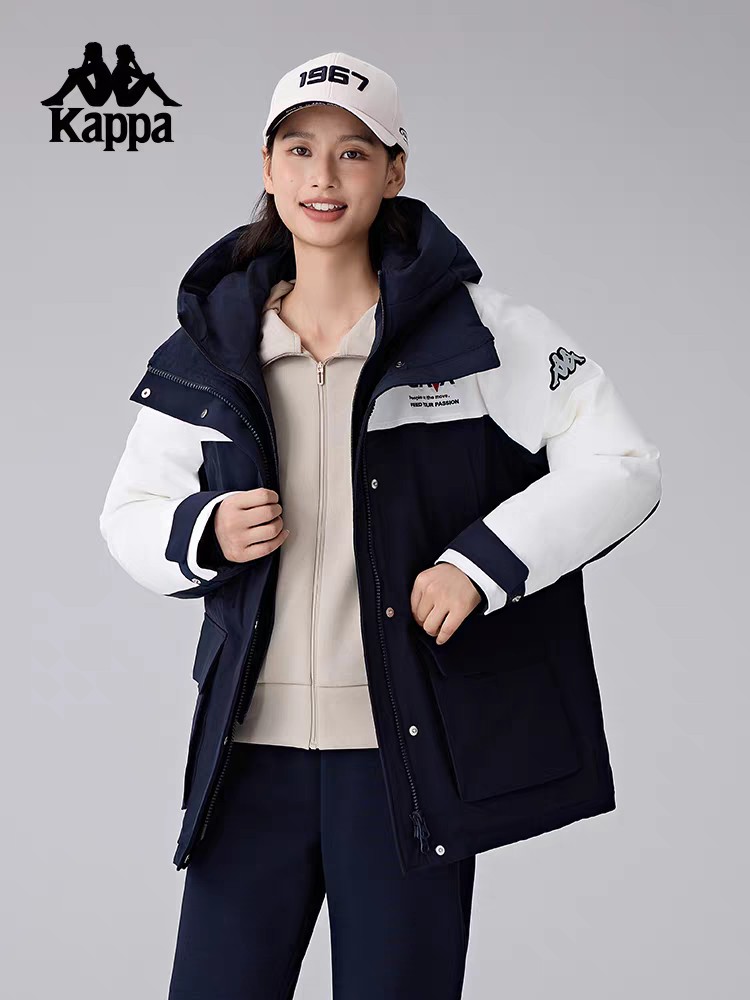 XY/Kappa卡帕背靠背新款冬季运动羽绒服女户外保暖防寒服防泼水男女士外套   K0E82YY41--906