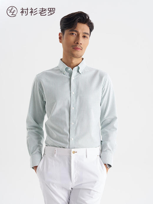 【总裁27】牛津纺绿白细条纹衬衫265A7F650L【门店同款】 商品图2