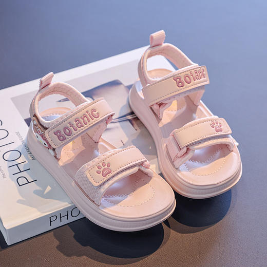 【舒适鞋面❗亲肤设计】儿童露趾沙滩鞋夏新款中大童男女童凉鞋可爱小猫魔术贴童鞋。rg 商品图1