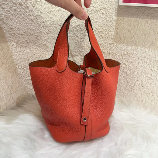 爱马仕 菜篮子18 罂栗橙 Togo皮 手提包 商品图0