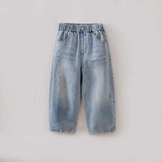 马克珍妮时髦有型女童纯棉牛仔萝卜裤2026年春装新款560209 商品图3