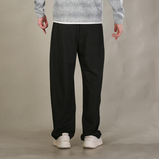 DRONKOO 2026 抽绳松紧腰口袋同色钉扣两侧压线薄卫裤长裤 商品图4