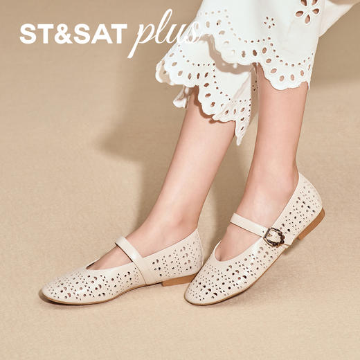 星期六26春新款气质镂空复古扣饰玛丽珍SSE1111102 商品图2