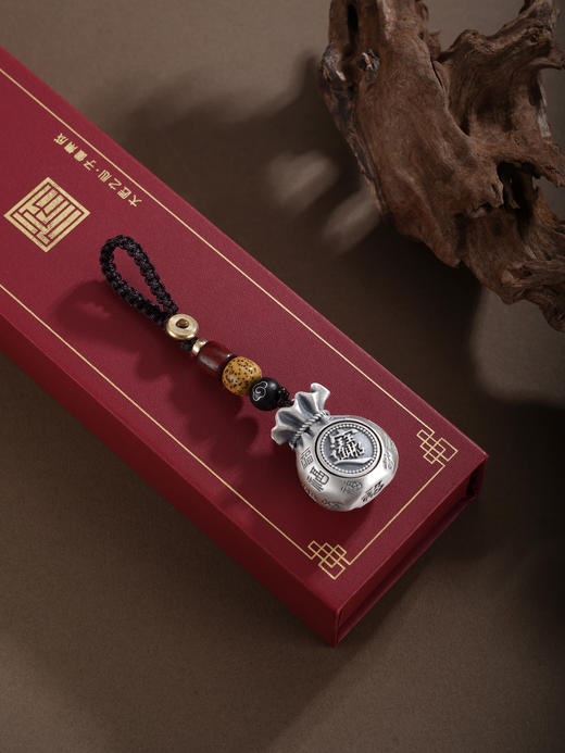 子佩集【聚宝招财】银S999钥匙扣【YSY021】小摆件可转动福袋2602 商品图6