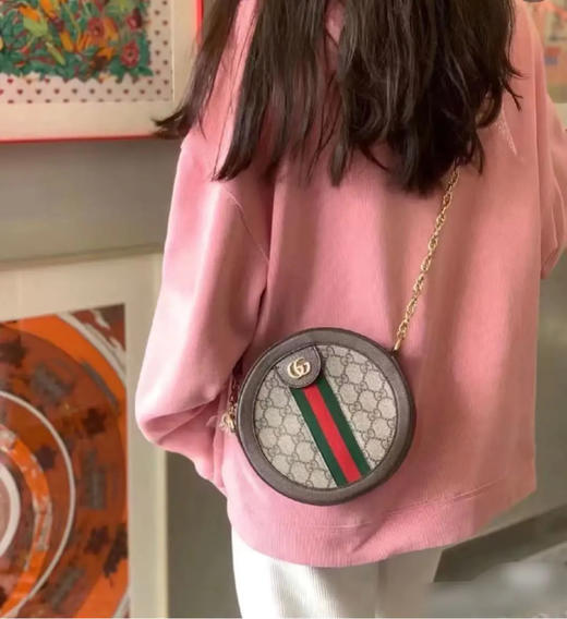 Gucci Ophidia 双G 老花 mini 圆饼包 商品图2