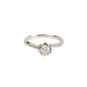 DRAU750白金时尚设计款0.18克拉钻石戒指9号（戒圈可改）030226NJT05