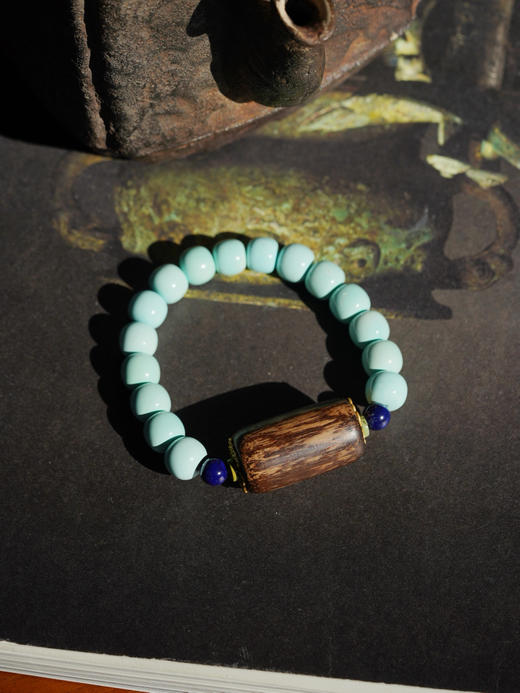 沉香绿松手串 商品图0