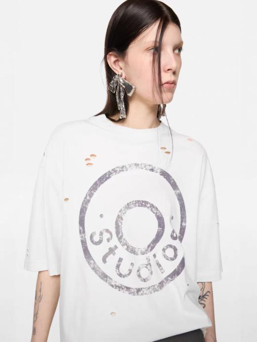 女款破洞印花短袖T恤ba001 商品图3