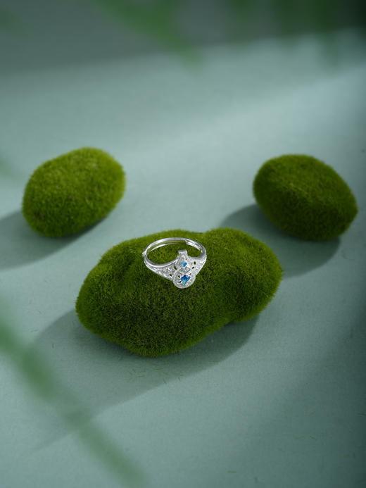 子佩集【云福双至】银S990戒指【QFJZ010】原创作品花丝珐琅彩祥云葫芦2602 商品图6