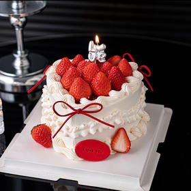 【214情人节蛋糕】love爱心草莓蛋糕