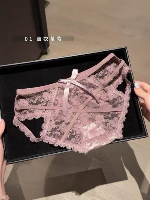 【YW】无忧购26年春季礼盒装6条79元包邮蕾丝纯欲少女爱心镂空纯棉裆部简约ins花边女士内裤套盒582-P7(截单后3-5天发货) 商品图5